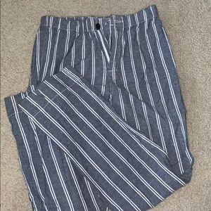 blue and white stripped tilden pants